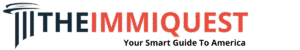 The logo of the U.S. Immigration help website named "TheImmiQuest.com"